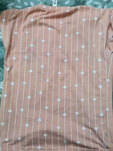 Peach Heart Print Tee