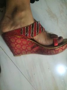 Red Zardozi Work Scandle