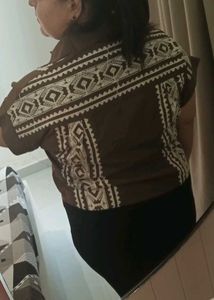Vintage Style Brown Patterned Shirt