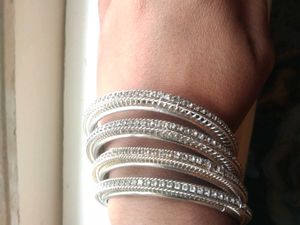 White Full Stone Bangles Giving Diu To Size Issue