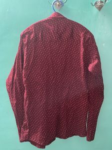 IOW ROYAL Burgundy Polka Dot Shirt