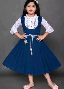 3years Kids Dress White With Blue Wit Good Quality
