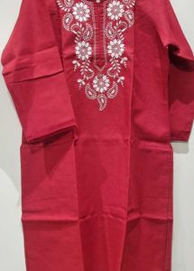 Red Embroidery Kurta