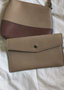 Colorblock Crossbody Bag & Wallet Set