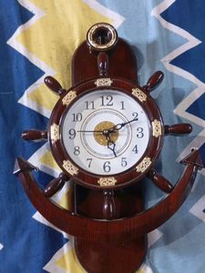 Nautical Anchor Wheel Wall Clock