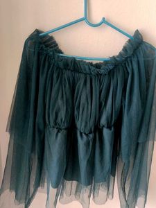 Green Off-Shoulder Top