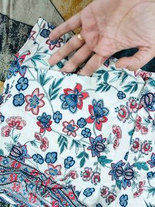 White Printed Casual Shorts