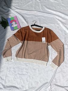 Y2k Striped Sweater Or Pullover 🤎