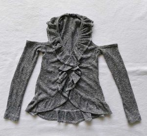 Elegant Ruffle Cold Shoulder Top