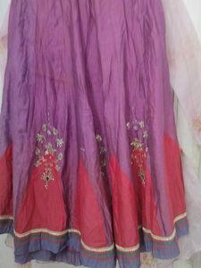 Purple Embroidered Skirt