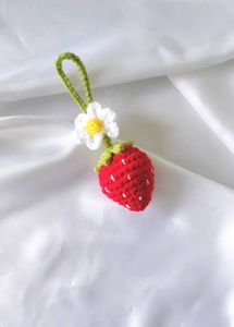 Crochet Strawberry Bag Charm