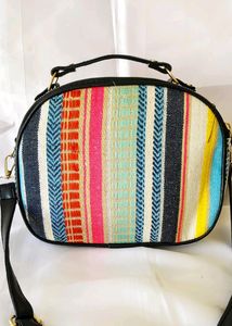 Beautiful Spacious Ikkat Box Sling Bag