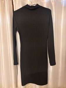 Black Ribbed bodycon turtleneck