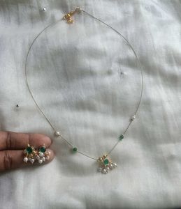 Emerald &amp; Pearl Jewelry Set