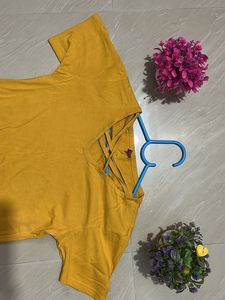 Cute Yellow V-Neck Top