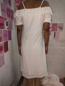 White Eyelet Off-Shoulder Dress