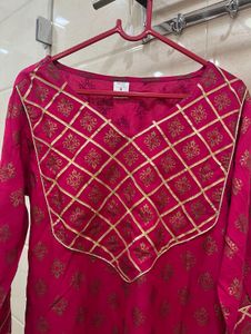 Pink Kurta With Long Skirt