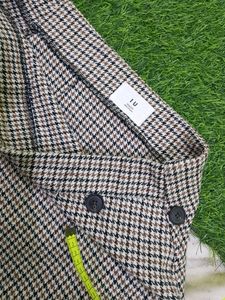 Checks Wool Long Imported Skirt