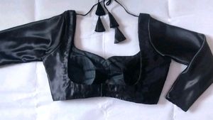 Satin Padded Full Sleeve Back Hook Blouse