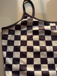 Checkered Crop Tank Top