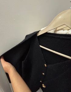 Elegant Black waist coat type Cardigan Sweater