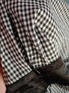 Checkered Peplum Top