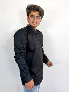 Trendy Black short kurta for boys