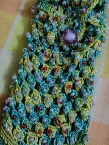 Handmade Beaded Crochet Bag with Jingle Bells