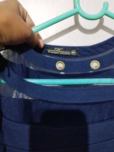 Stylish Blue Sheer Top