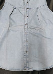 John Players Denim Sleeveless Shirt