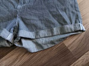 Striped Denim Shorts