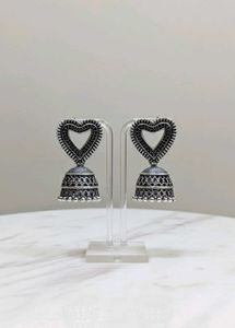 Heart Jhumka Earrings