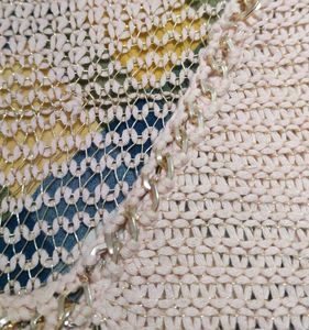 Womens Peach Crotchet Knit Top
