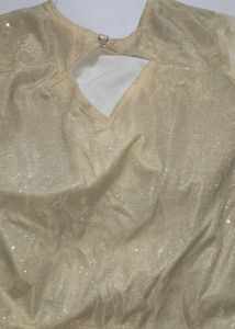 Shimmery Ruffle Sleeve Crop Top