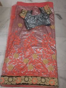 Beautiful Heavy Saree With Blouse 🤩