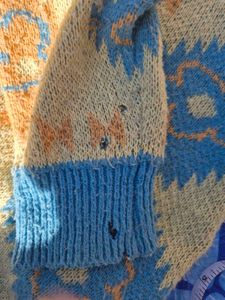 Vintage Patterned Knit Sweater