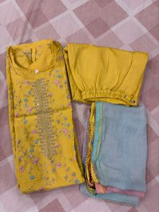 Yellow Embroidered Kurta Set