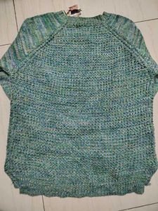 Green Waffle Knit Sweater