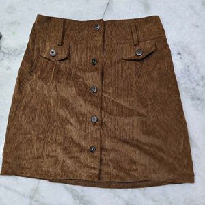 Brown Corduroy Mini Skirt , cotrise beautiful skir