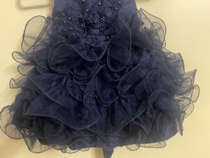 Navy Blue Ruffle Dress For 2-3 Yrs