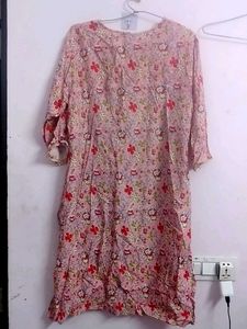Floral Print Kurti with Embellishments,wore once