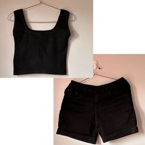 Black Tank & Shorts Set