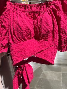 Pink Fancy Tie Up Top