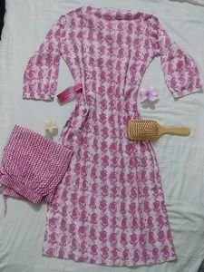 Pink Printed Kurta Set🌺