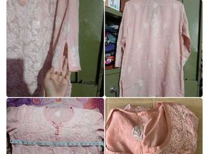 Pink Chikankari Short Kurti
