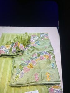 Green Striped and Floral Set