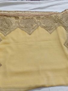 Elegant Gold Embroidered Saree