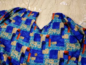 Patterned Blue &amp; Orange Tank Top