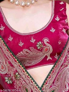 Elegant Pink Embroidered Saree