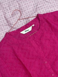 Short Pink Kurta With Embroidered Detailing